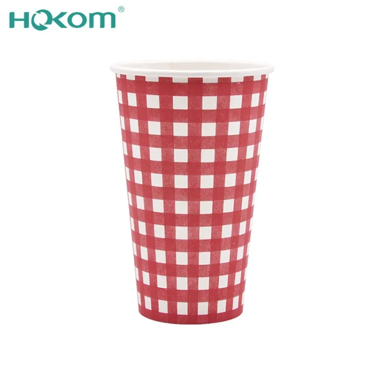 Partihandel 16 oz enkelvägg papperskoppar för varmt te juice mjölk kaffe-anpassning logotyp och storlek för mineralvatten utan lock